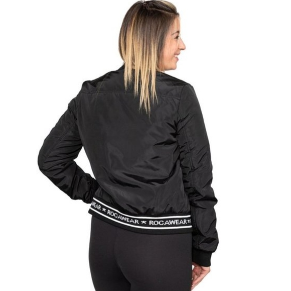 ♠BLACK ROCAWEAR LOGO BOMBER JACKET - Picture 5 of 14